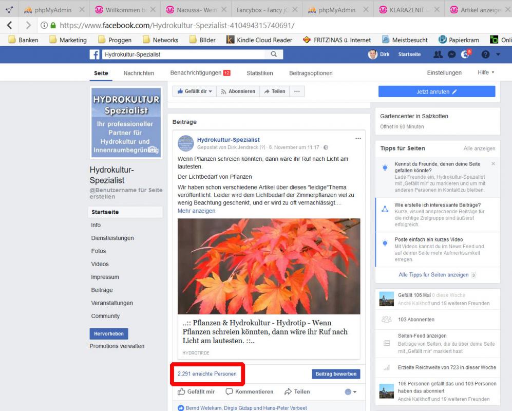 facebook zugriffe auf einen beitrag
